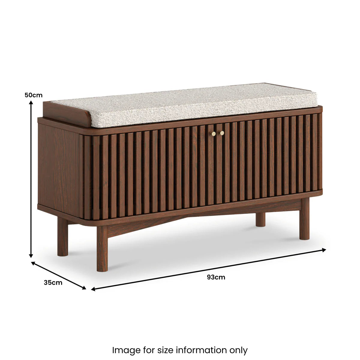 Soho Dark Oak Slatted Storage Bench Online