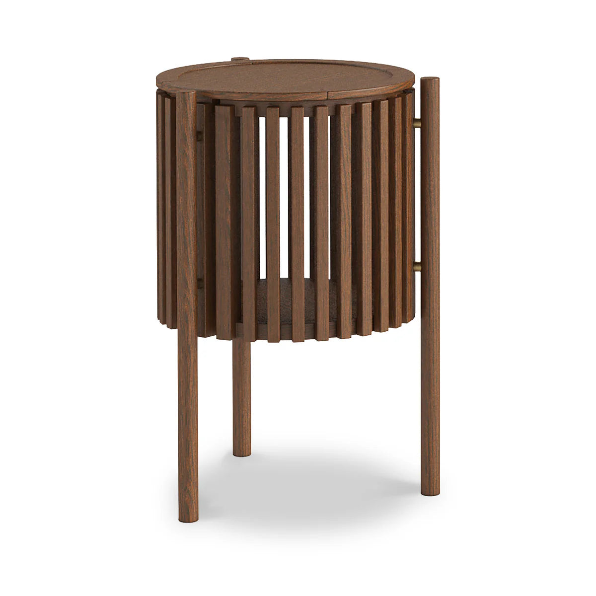 Soho Dark Oak Slatted Story 1 Door Side Table
