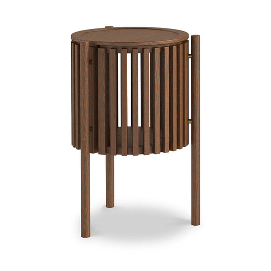 Soho Dark Oak Slatted Story 1 Door Side Table
