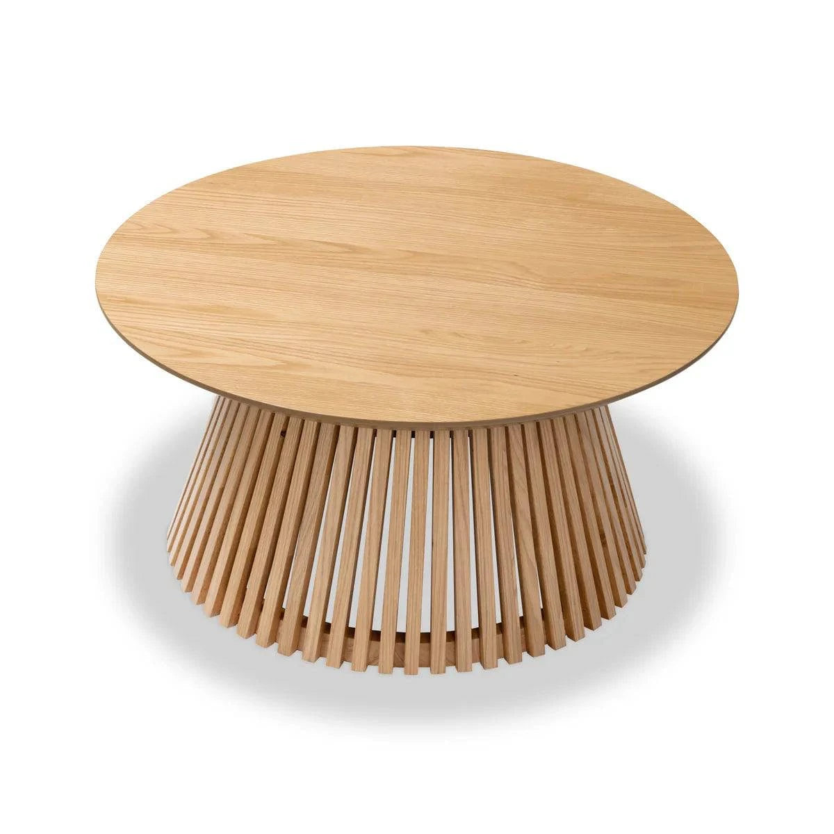  Soho Oak Slatted Round Coffee Table