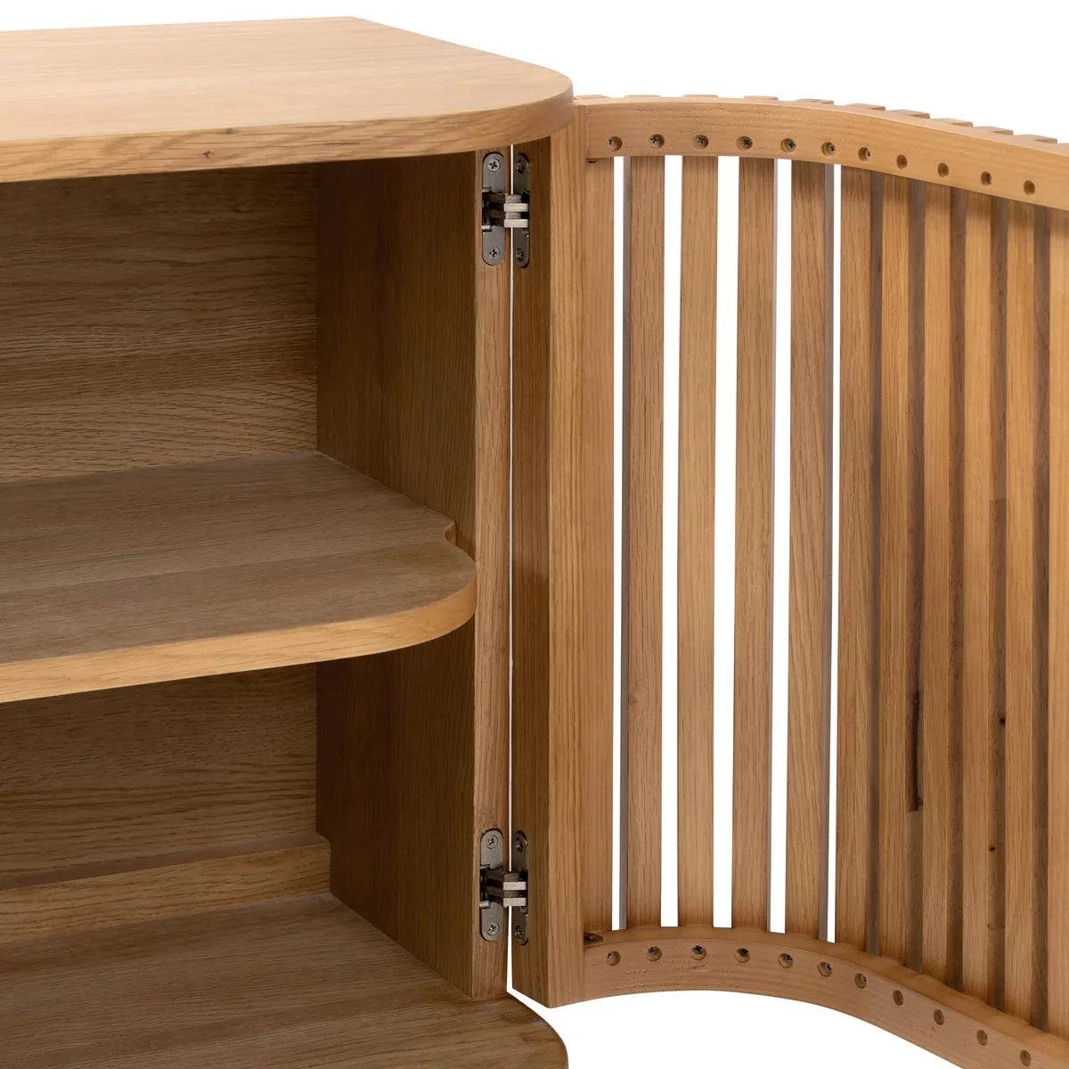 Soho Oak Slatted Small Sideboard - for sale 