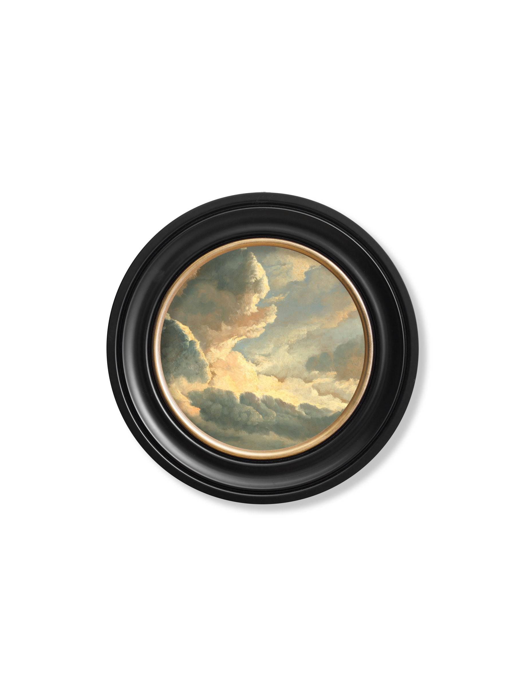 c1700's Study of Clouds by Simon Denis - Round Frame - Blythe Living