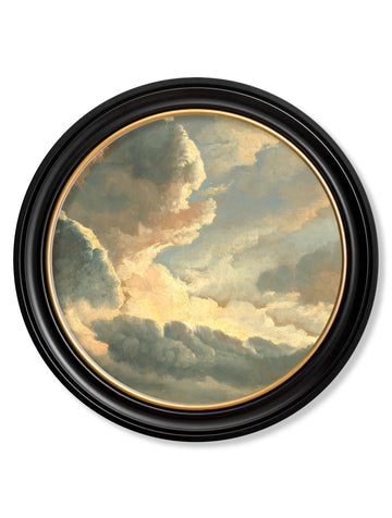 c1700's Study of Clouds by Simon Denis - Round Frame - Blythe Living