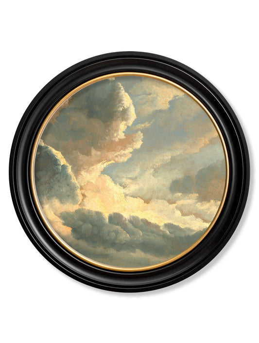 c1700's Study of Clouds by Simon Denis - Round Frame - Blythe Living