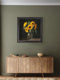Sunflowers After Dark - Black Hurstwood Square Frame - Blythe Living