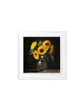 Sunflowers After Dark - White Hurstwood Square Frame - Blythe Living