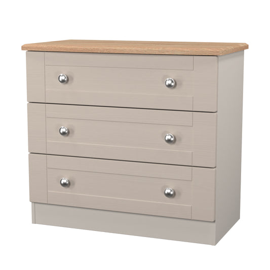 Sussex 3 Drawer Chest of Drawers in Kashmir Ash & Bardolino Oak