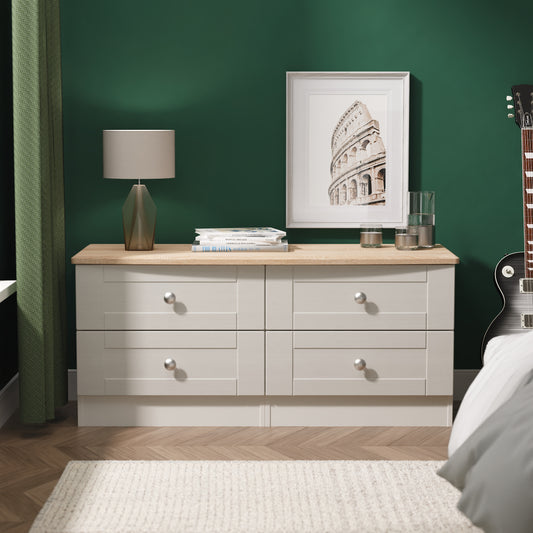 Sussex 4 Drawer Bed Box in Grey Ash & Bardolino Oak