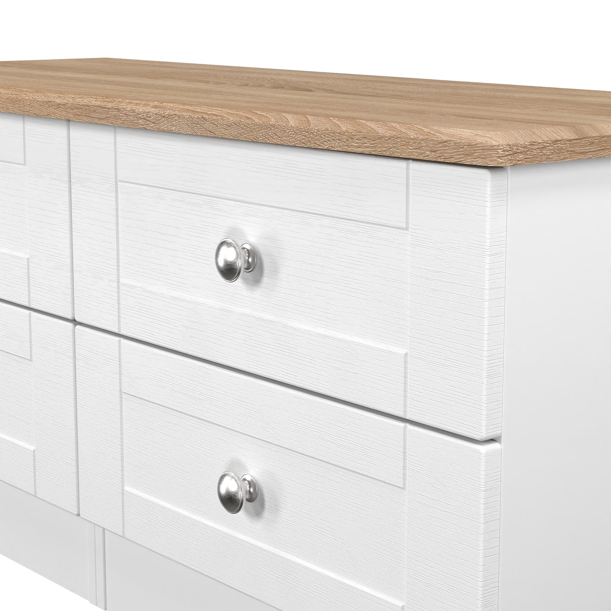 Sussex 4 Drawer Bed Box in White Ash & Bardolino Oak for Sale