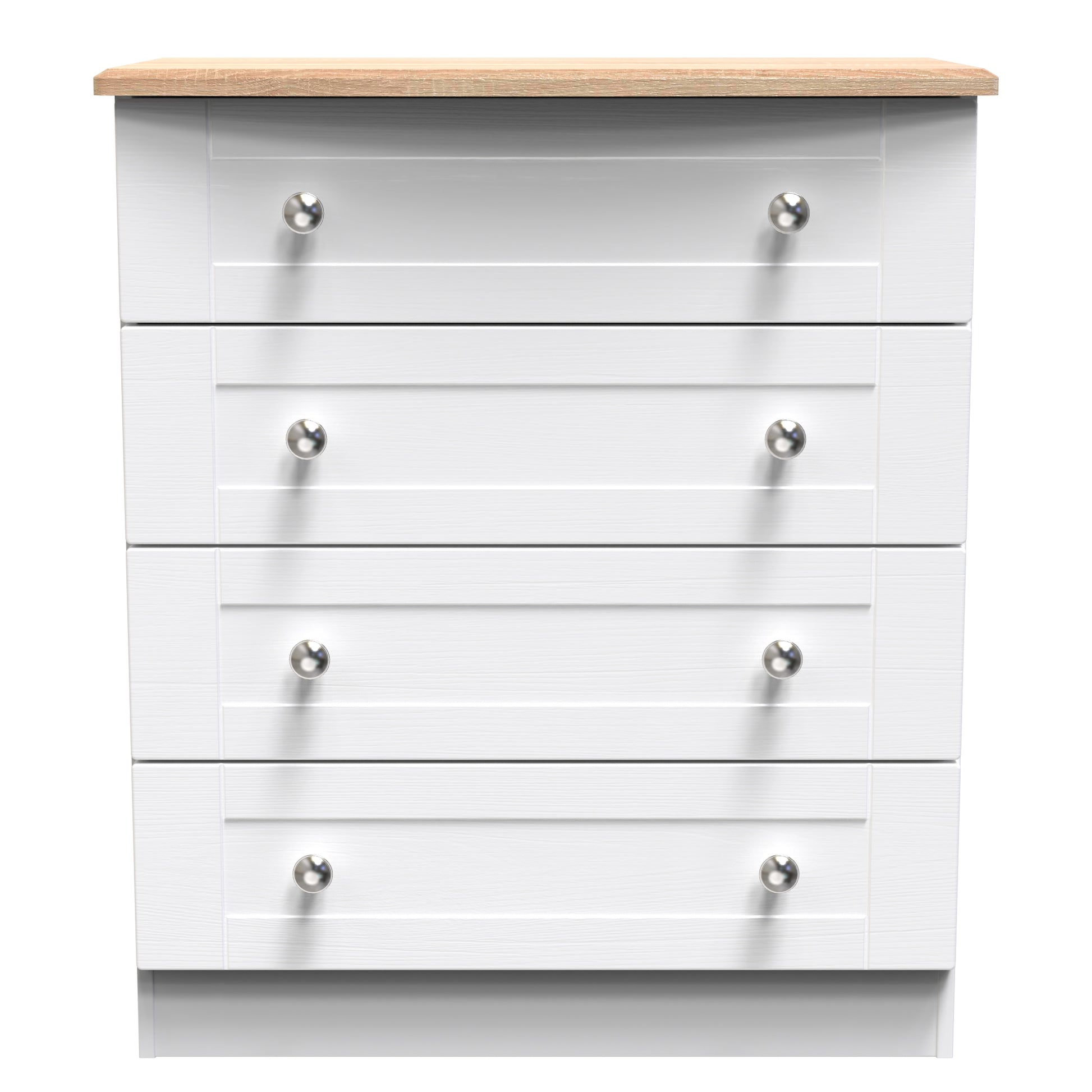 Sussex 4 Drawer Chest in White Ash & Bardolino Oak Colour