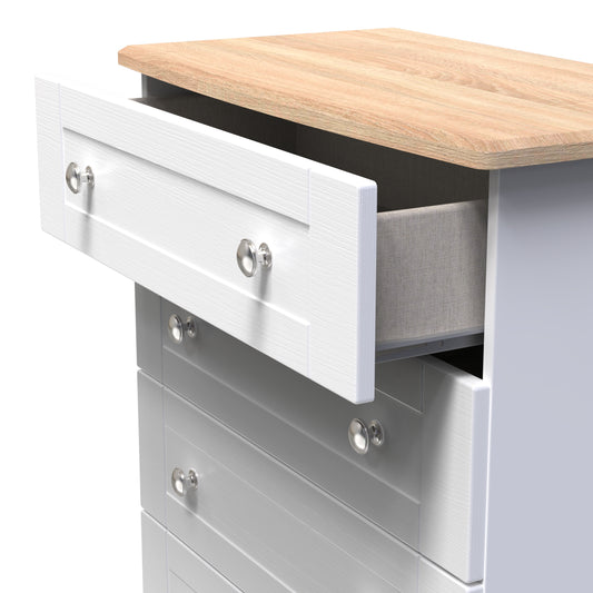 Sussex 4 Drawer Chest in White Ash & Bardolino Oak for Sale