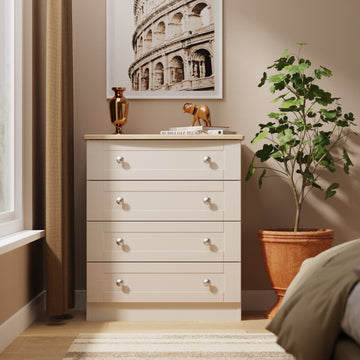 Sussex 4 Drawer Chest of Drawers in Kashmir Ash & Bardolino Oak