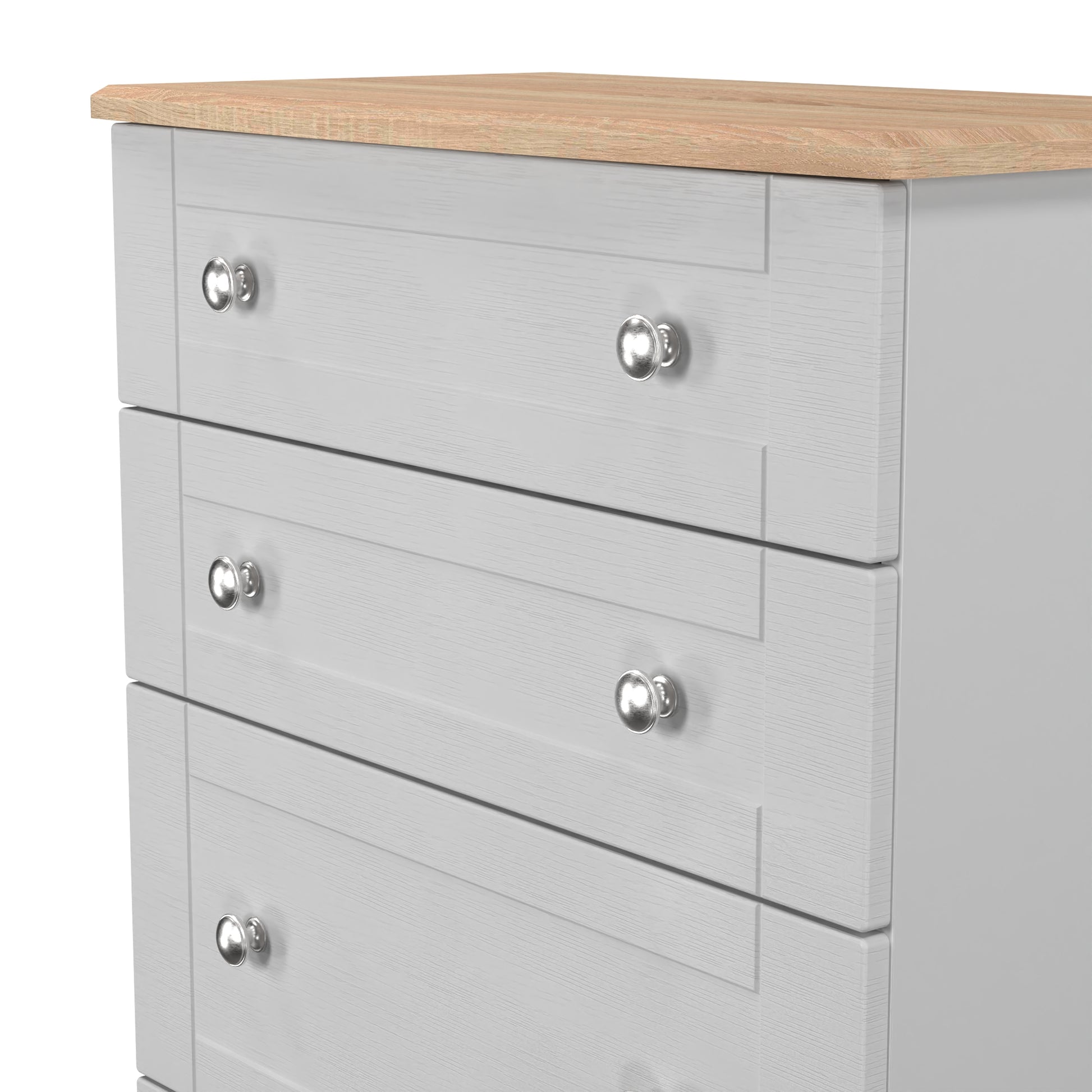 Sussex 4 Drawer Deep Chest in Grey Ash & Bardolino Oak Colour