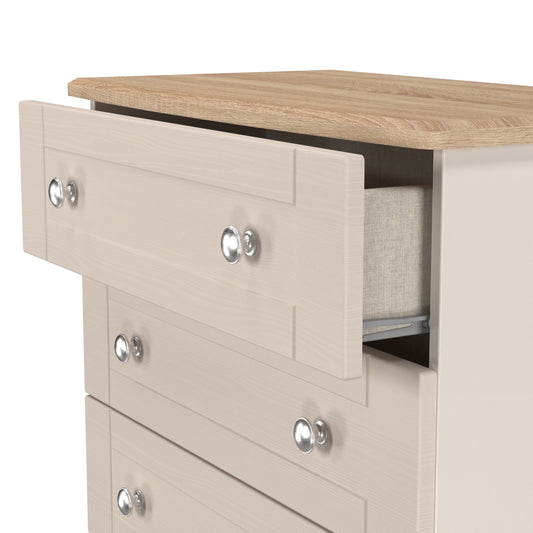 Sussex 5 Drawer Chest in Kashmir Ash & Bardolino Oak for Sale