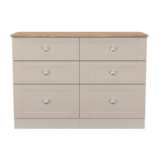 Sussex 6 Drawer Midi Chest in Kashmir Ash & Bardolino Oak for Sale