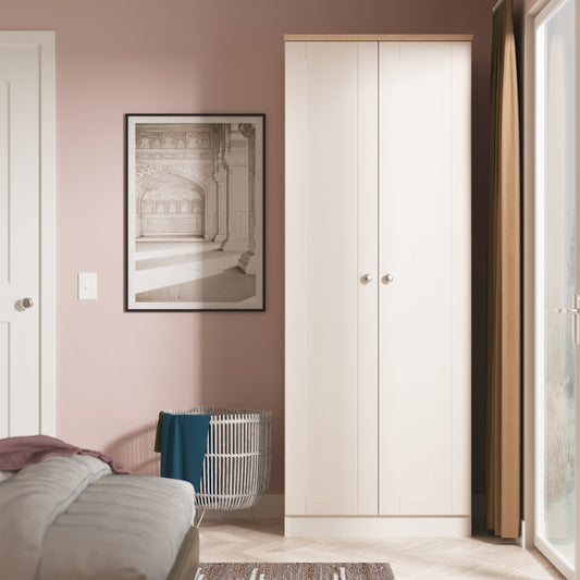 Sussex Tall Plain Wardrobe in Kashmir Ash & Bardolino Oak
