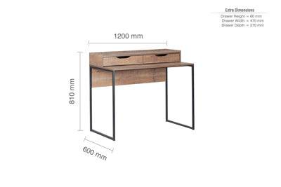 TOP QUALITY URBAN 2 DRAWER OFFICE DESK RUSTIC