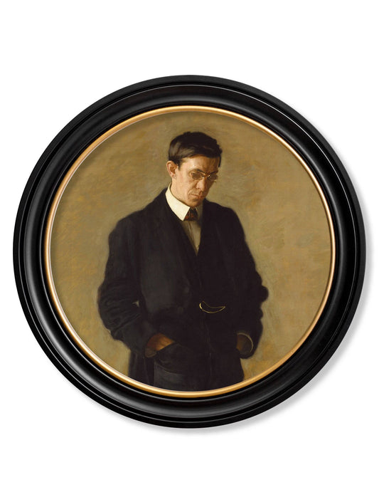 c.1900 The Thinker - Thomas Eakins - Round Frame - Blythe Living