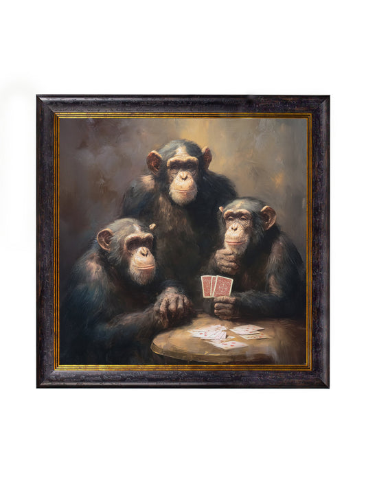 The Card-Playing Chimps - Oxford Square Frame