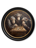 The Chess-Playing Chimps - Oxford Round Frame
