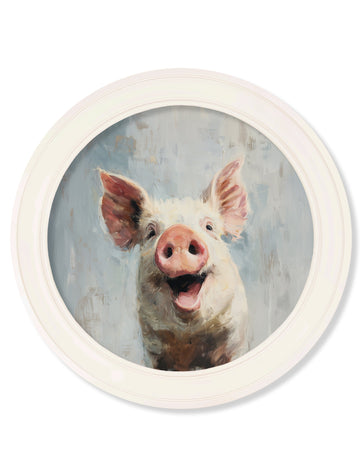 The Giggly Pig - Oxford Strong White Round Frame