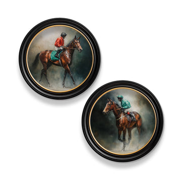The Irish Racehorses - Oxford Round Frame