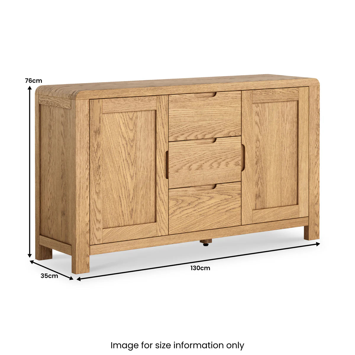 Thurlestone Curved Oak 2 Door Large Sideboard  for Sale