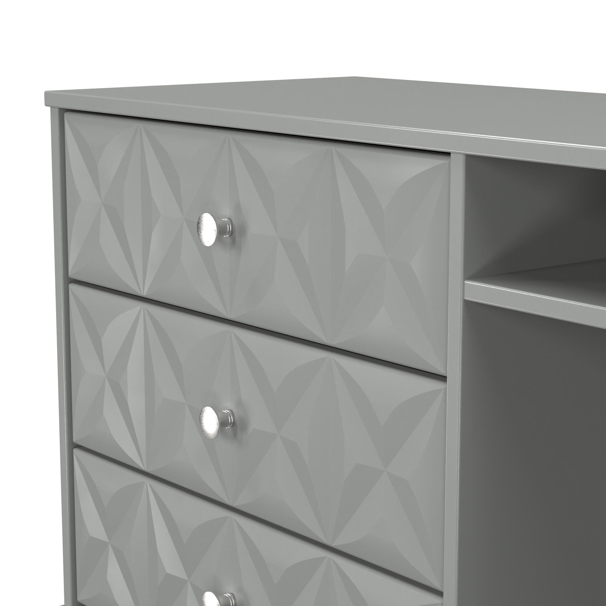 Top Pixel 3 Drawer TV Unit in Dusk Grey Colour Online 