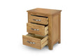 Top Quality Brantham 2+1 Drawer Oak Bedside Table - Natural Oak
