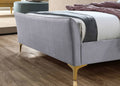 Top Quality Clover Fabric Bed Grey Velvet
