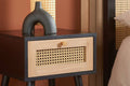 Top Quality Croxley 1 Drawer Rattan Bedside Black
