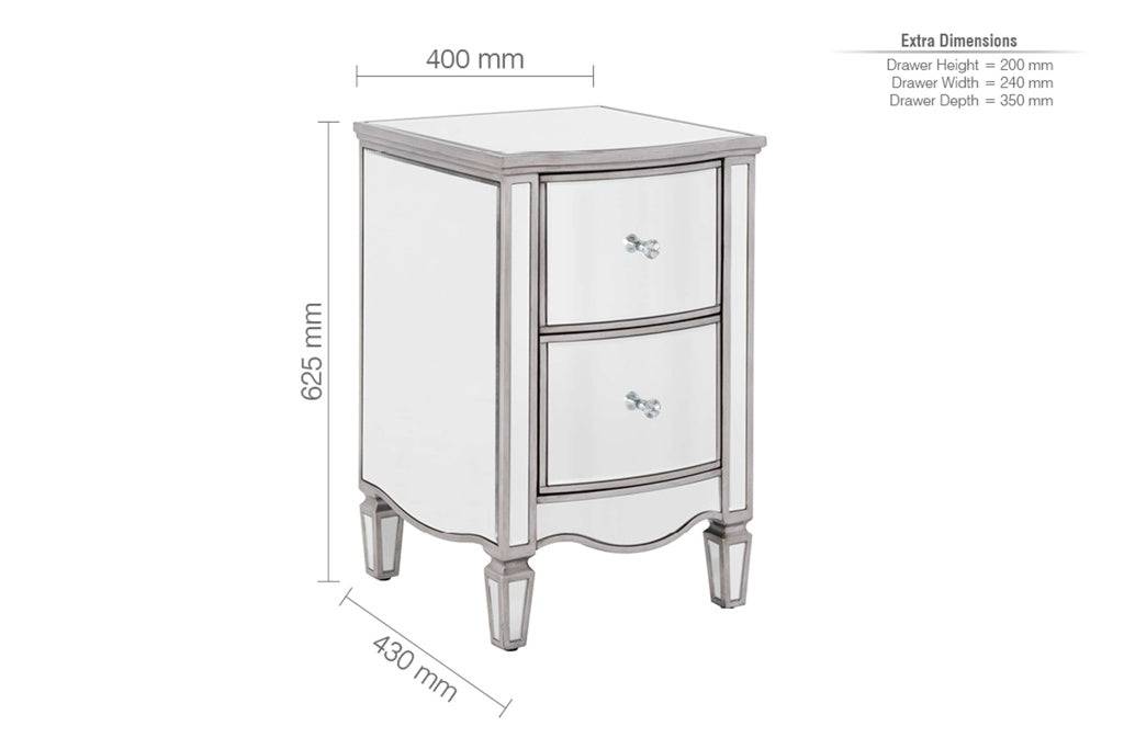 Top Quality Elysee 2 Drawer Bedside