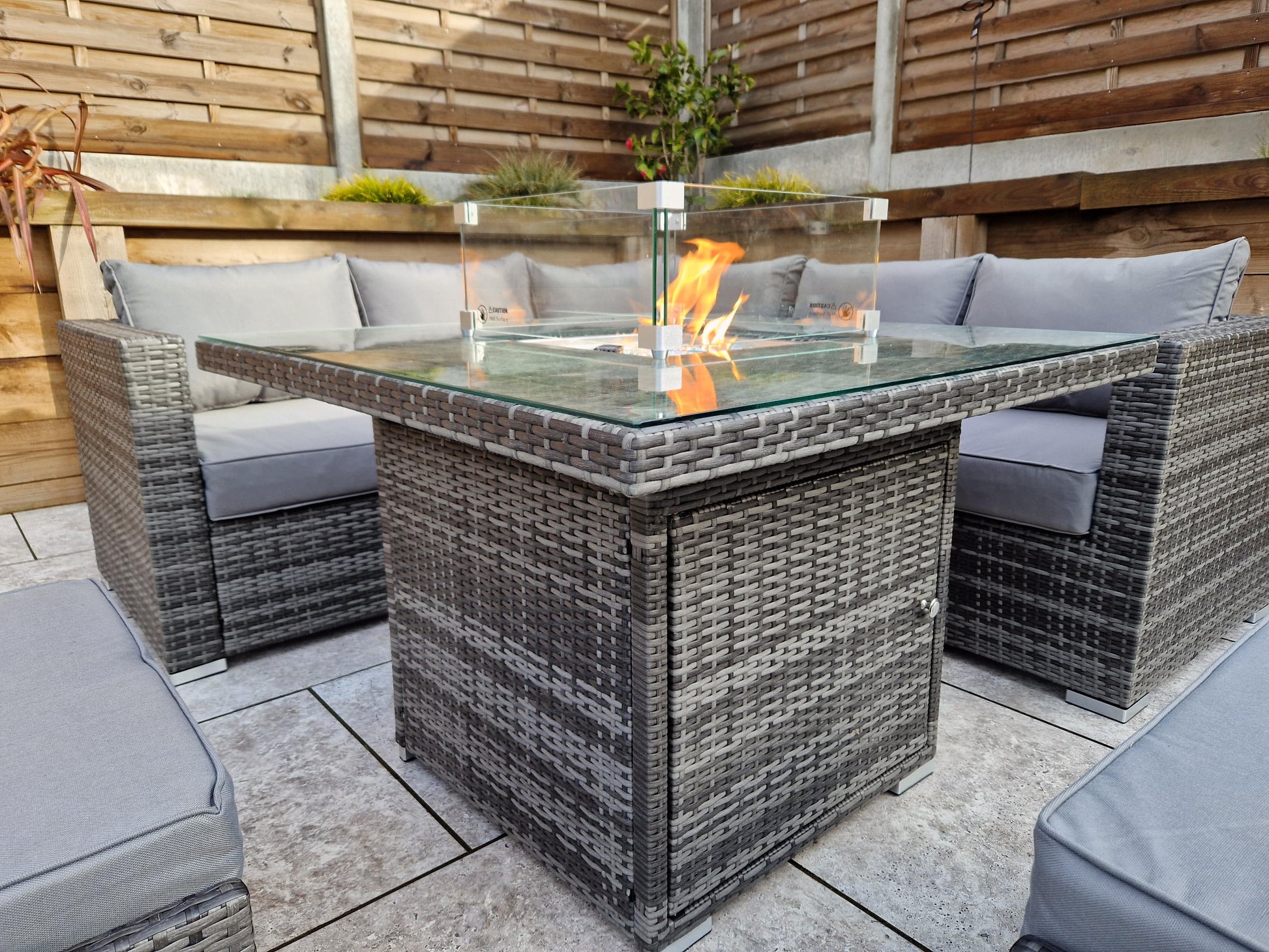 Top Quality Georgia Firepit Corner Mixed Grey
