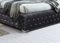 Top Quality Grande Fabric Bed Black Crushed Velvet