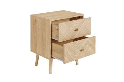 Top Quality HERRINGFORD OAK 2 DRAWER BEDSIDE