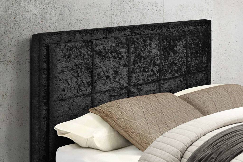 Top Quality Hannover Fabric Ottoman Bed Black Crushed