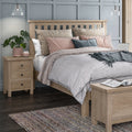 Top Quality Modern Country Washed Oak 3 Drawer Bedside Table