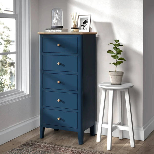 Top Quality Navy Marlow Tallboy Chest Available Online - Blythe Living