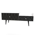 Top Quality Pixel 2 Drawer TV Console Unit in Deep Black and White Matt Colour 