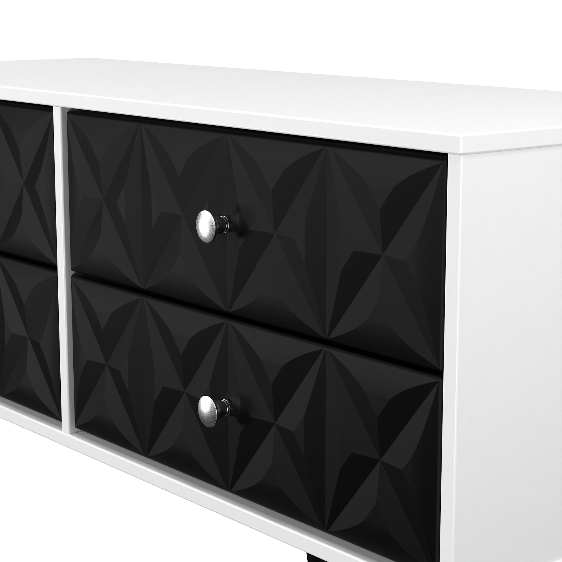 Top Quality Pixel 4 Drawer Bed Box in Deep Black & White Matt Colour