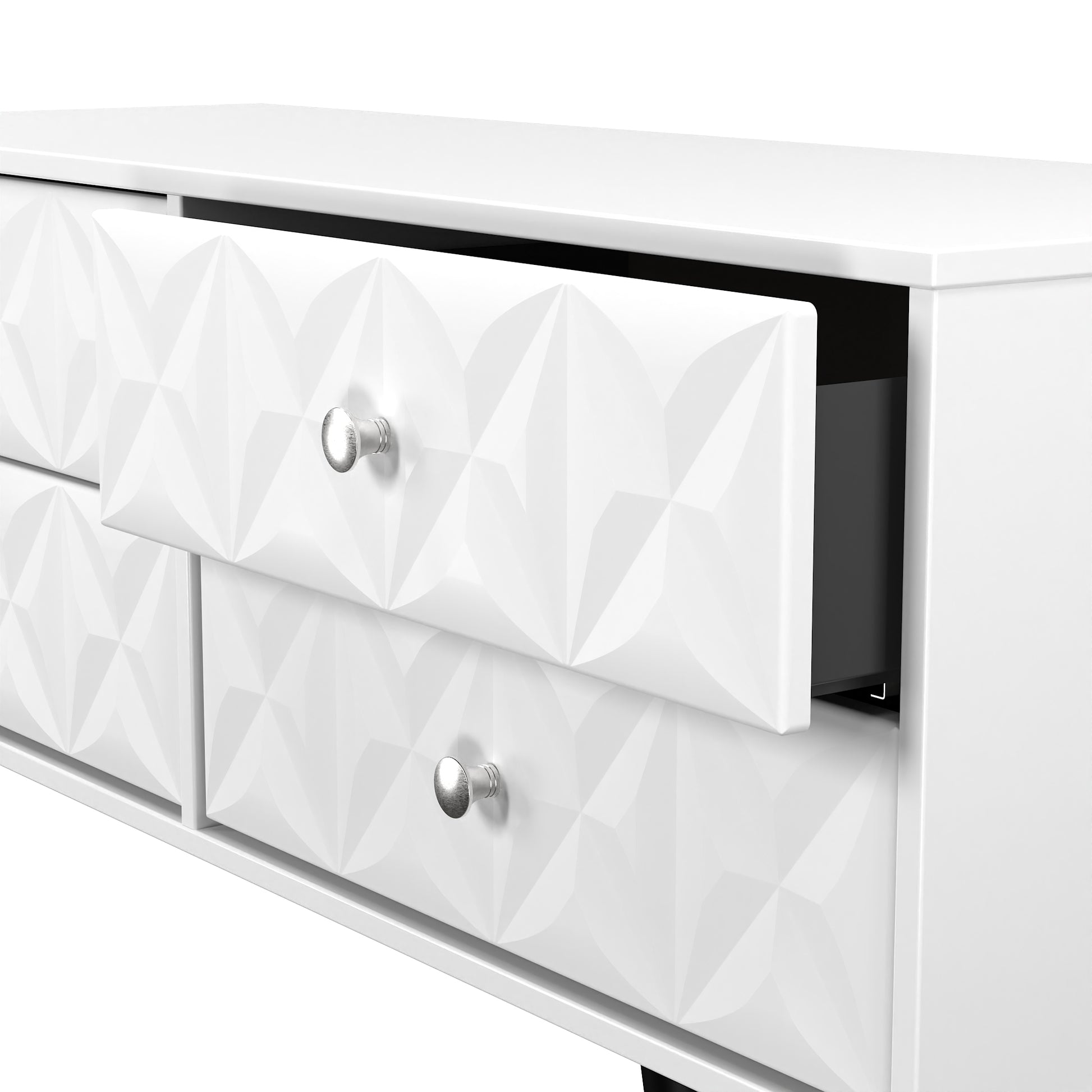 Top Quality Pixel 4 Drawer Bed Box in White Matt 