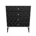Top Quality Pixel 4 Drawer Chest in Deep Black & White Matt 