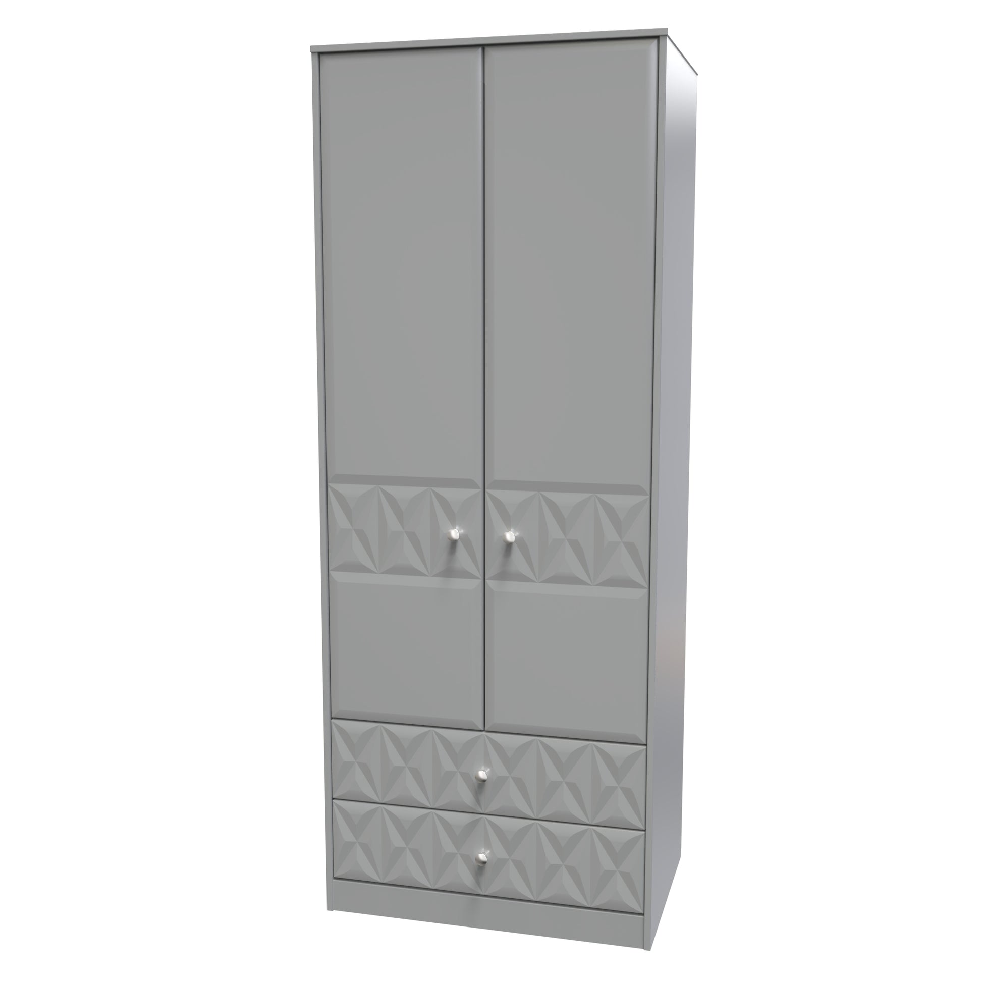 Top Quality Pixel Tall 2 Drawer Wardrobe in Shadow Matt Colour
