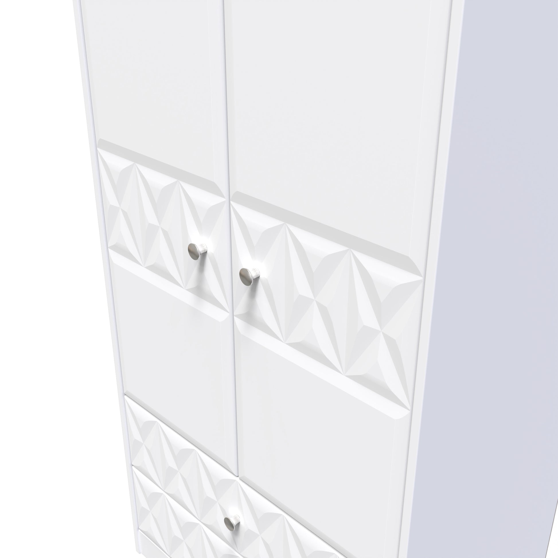 Top Quality Pixel Tall 2 Drawer Wardrobe in White Matt 