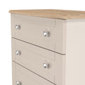 Top Quality Sussex 4 Drawer Deep Chest in Kashmir Ash with Bardolino Oak Top