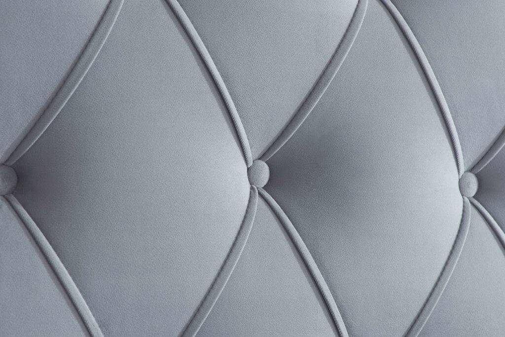 Top Quality Woodbury Fabric Bed Grey Velvet