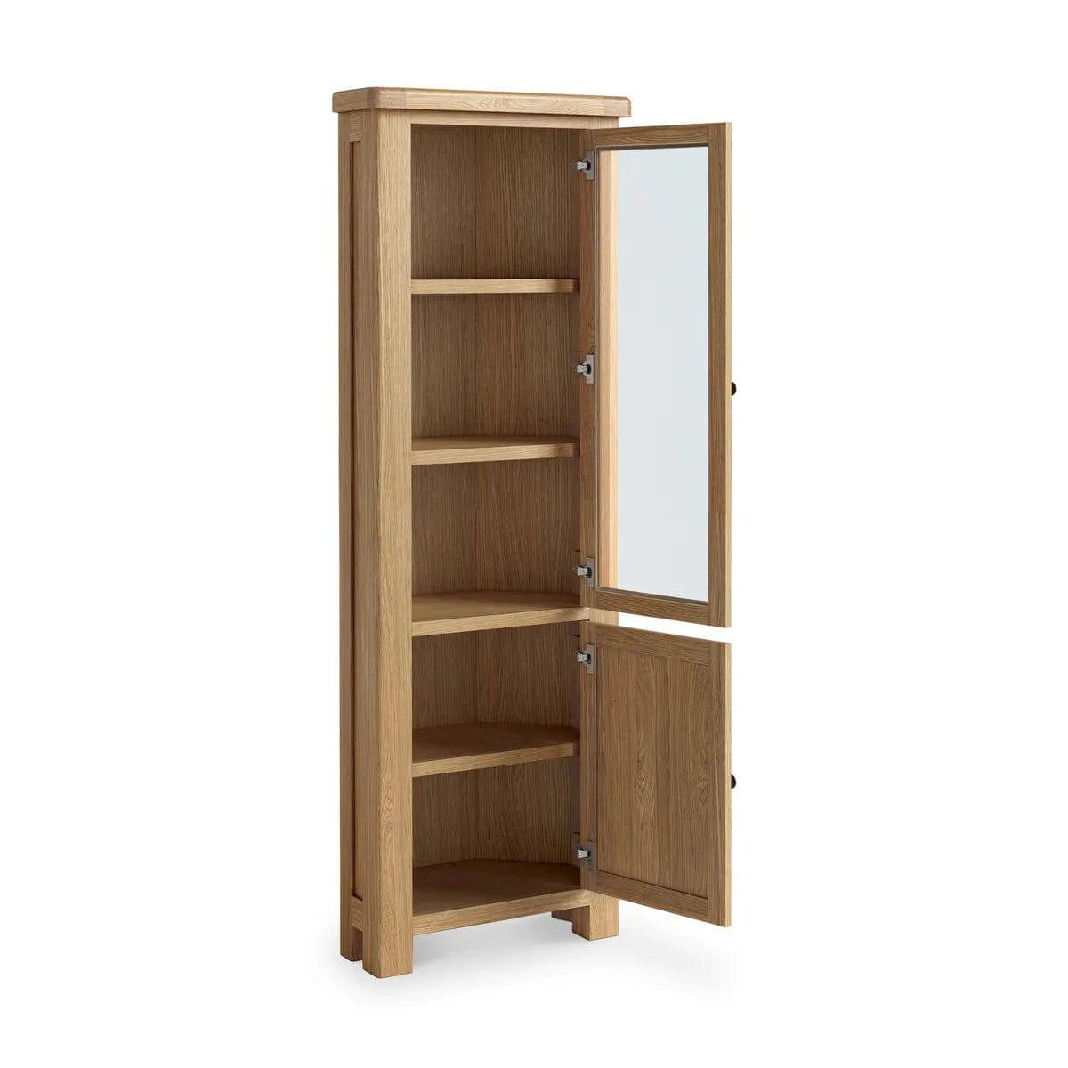 Top quality Normandy Oak 2 Door Corner Display Unit