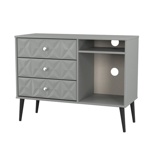 Top quality Pixel 3 Drawer TV Unit in Dusk Grey Colour Online 
