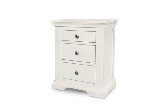 Traditional Winchester 2+1 Drawer Bedside Table Soft White