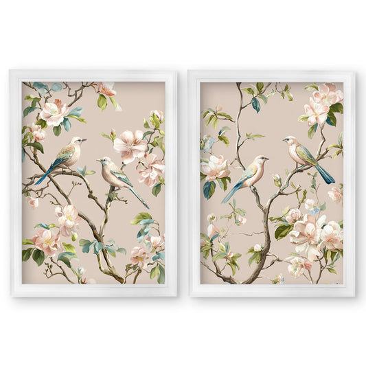 Blossom Songbirds - White Hurstwood Frame - Blythe Living